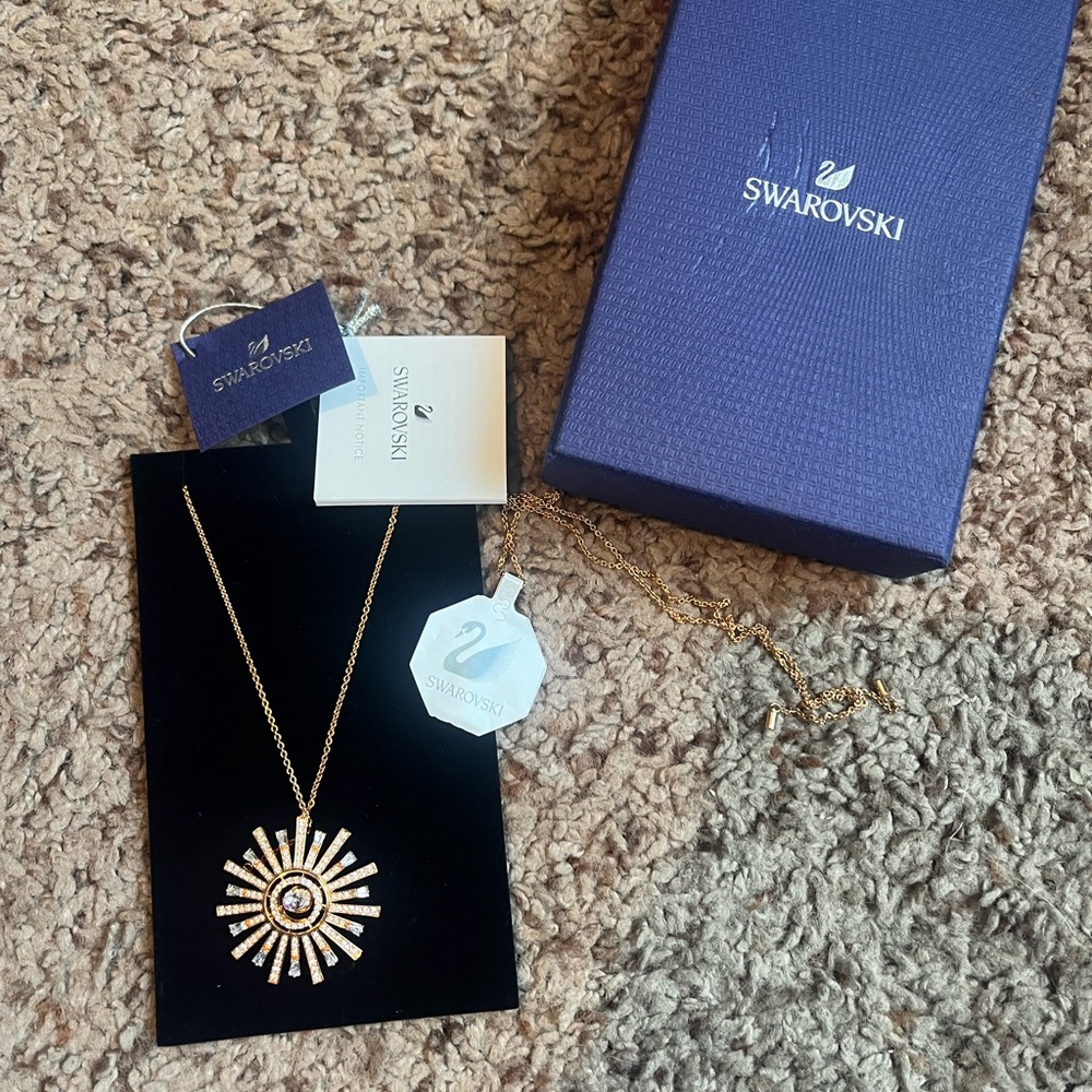 Swarovski Gold and White Sunshine Necklace